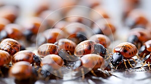 Group of Cockroaches Crawling on White Surface
