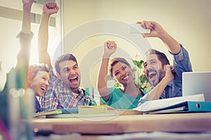 Group of colleagues taking a selfie