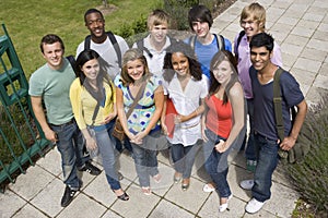 Group of college students on campus