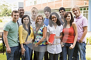 Group of college students on campus