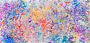 Group of colored broken pencil lead