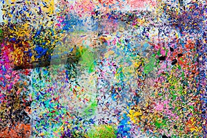 Group of colored broken pencil lead