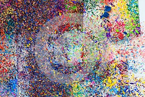 Group of colored broken pencil lead