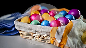 Group of colored eggs for Easter time