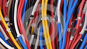 Group of colored electrical cables