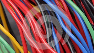 Group of colored electrical cables