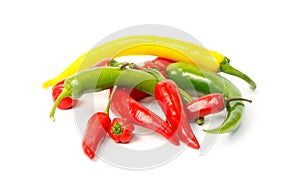 Group of colored hot peppers