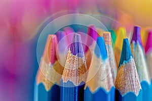 Group of Colored Pencils Arranged Neatly