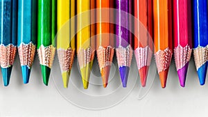 Group of Colored Pencils Arranged Together