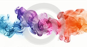 Group of Colored Smokes on White Background