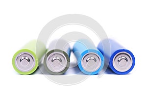 Group of colorful batteries