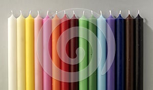 Group of colorful cylindrical candles