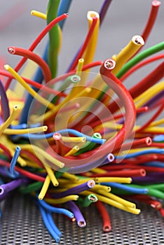 Group of colorful electric cables