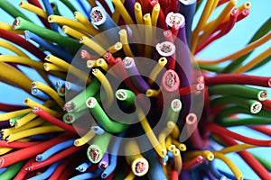 Group of colorful electric cables