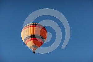 A group of colorful hot air balloons against