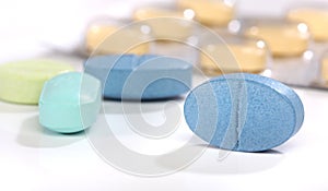 Group of colorful medicine pills