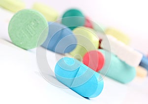 Group of colorful medicine pills
