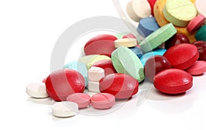 Group of colorful medicine pills