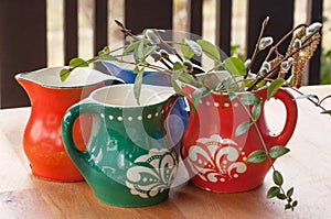 Group of colorful mugs
