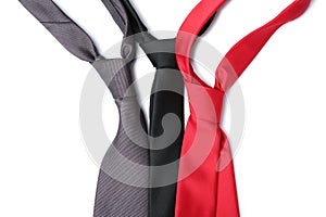 Group of colorful neckties isolated