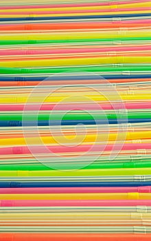 Group of Colorful Plastic Straws Background