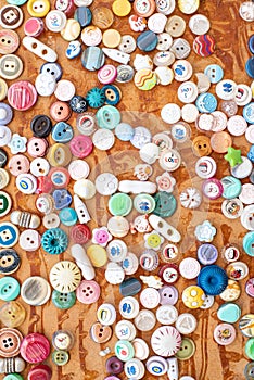 Group of colorful sewing buttons