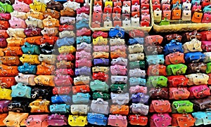 Group of Colorful Small Leather Bags