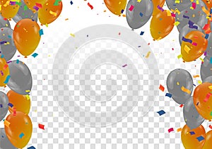 Group of Colour Glossy Helium Balloons Background. Set of Balloons for Birthday