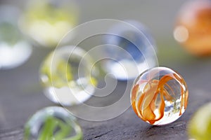 Group Of Coloured Marbles