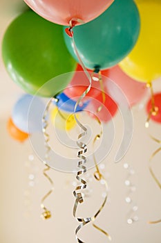 Group of coloured party balloons