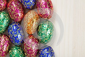 Group of colourful easter eggs
