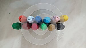Group of colourfull crayons