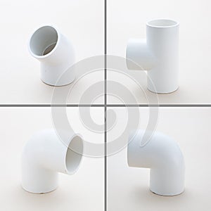 Group of combined fittings for PVC pipes photo