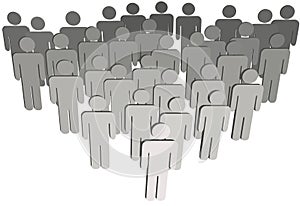 Group company population 3D symbol people on white