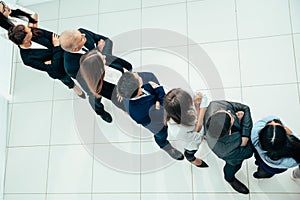 Group of confident business people standing in a row