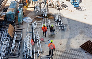 Group of construction workers on building site