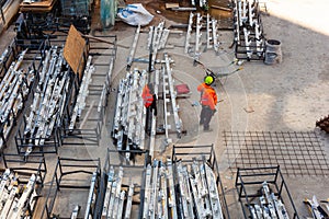 Group of construction workers on building site