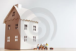 Group of construction workers having break