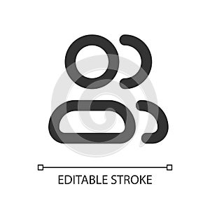 Group of contacts pixel perfect linear ui icon