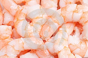 Group of cooked prepared shrimp