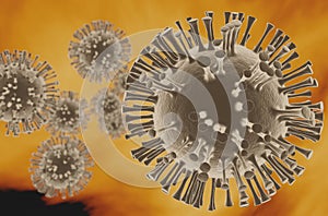 Group of coronavirus cells