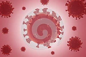 Group of Coronavirus cells. 3D illustration for background