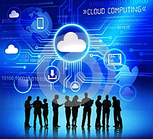 Group of Corporate People Discussing About Cloud Computing