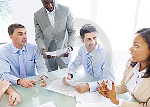 Group of Corporate People Having a Business Conversation