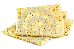 Crackers isolated on white background