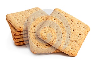 Group of crackers isolated on white