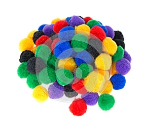 Group of craft pompoms