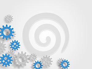 Group of 3d gear on background represents concept of engineering and innovation. Technology Background. Vector illustration