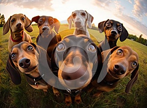 A group of dachshunds