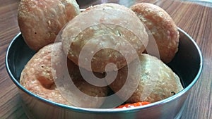 Group of Dal Kachori in a pan